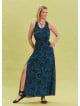 Indigo Bohemian Dress with Slit Neck 4646
